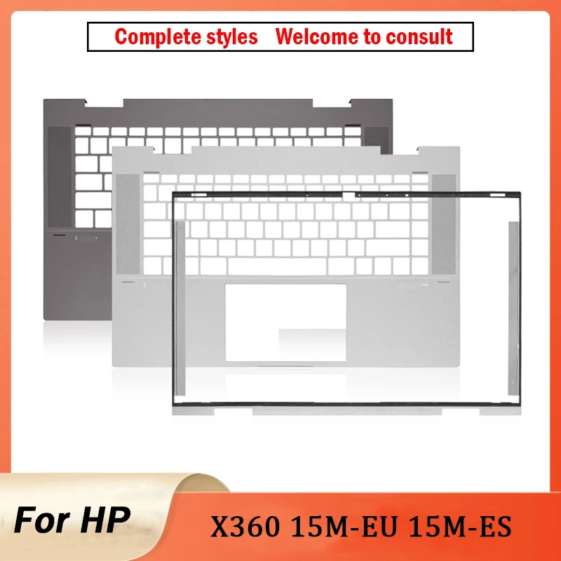 Original Display Frame for HP ENVY X360 15M-EU 15M-ES, Front Bezel, Keyboard Top Cover silver