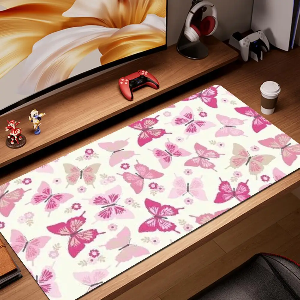 Butterfly Mouse Pad Mouse Pad Desk Mouse Pad Cute HD Desk Pad Extended Gaming Keyboard Mats Large XXL Gamer Mousepad 90x40