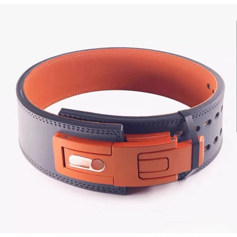 For SB D powerlifting top layer leather belt squat bench press deadlift rowing shoulder lever quick buckle belt made in China