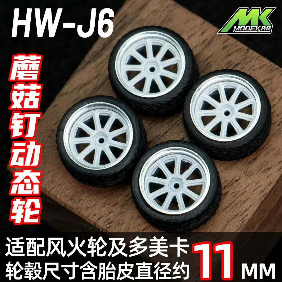 1/64 MK Model Samochodu Modyfikowane Koła 11mm z Łożyskami Koła z Żywicy Gumowe Opony Odpowiednie do Modeli Samochodów w Skali 1:64 Prezent na Boże Narodzenie