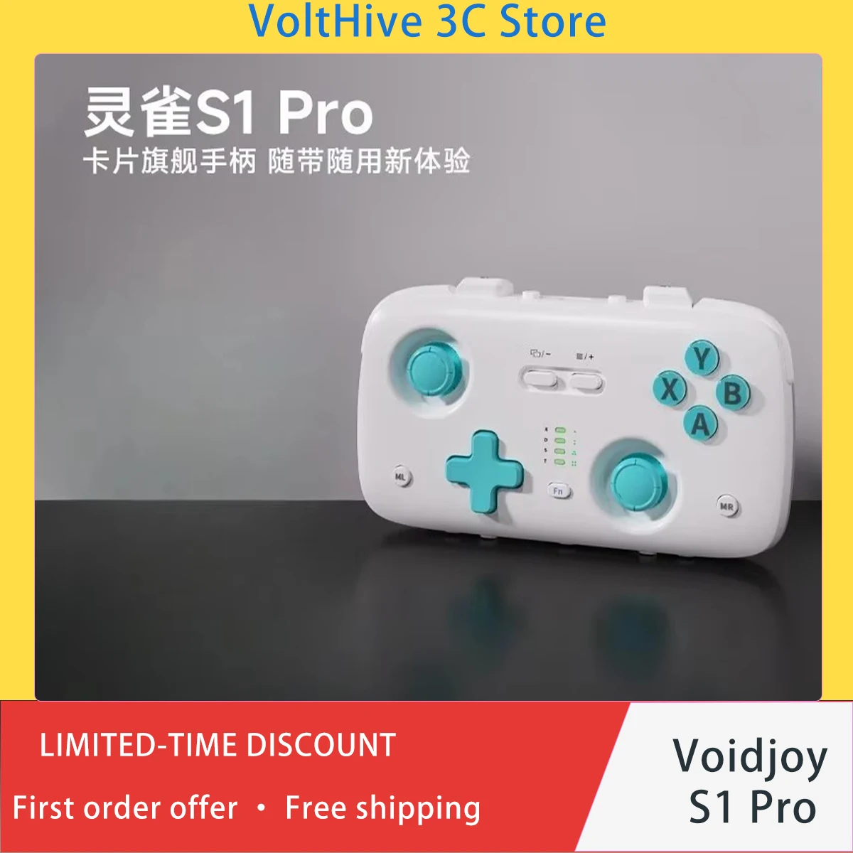 Voidjoy S1 Pro Mini Portable Game Controller 2.4G Wireless Hall Effect Motion Sensing for Switch 2 Steam PC E‑Sports Gamer Gift