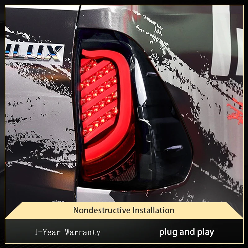 Car Stuff Taillight Styling FOR Toyota Hilux Vigo 2015-2021 Tail Light DRL Rear Lamp Upgrade LED Bulb Configure Auto Accessories