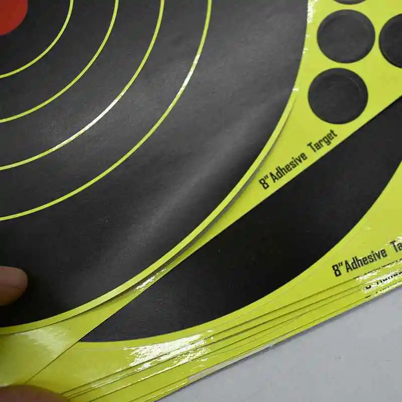 8inch 20cm Round Target 10 Sheet Pack High Visibility Adhesive Shooting Target Stickers Reactive Hunting Shooting Training Paper