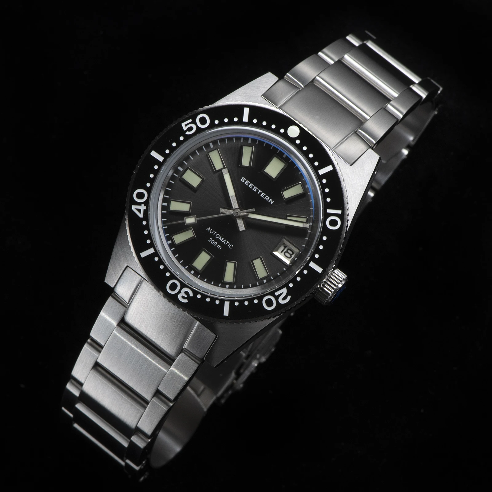 SEESTERN 62MAS Diving Watch Men Automatic Mechanical Wristwatch Luminous Bezel Waterproof NH35 Movement Sapphire Glass Bracelet