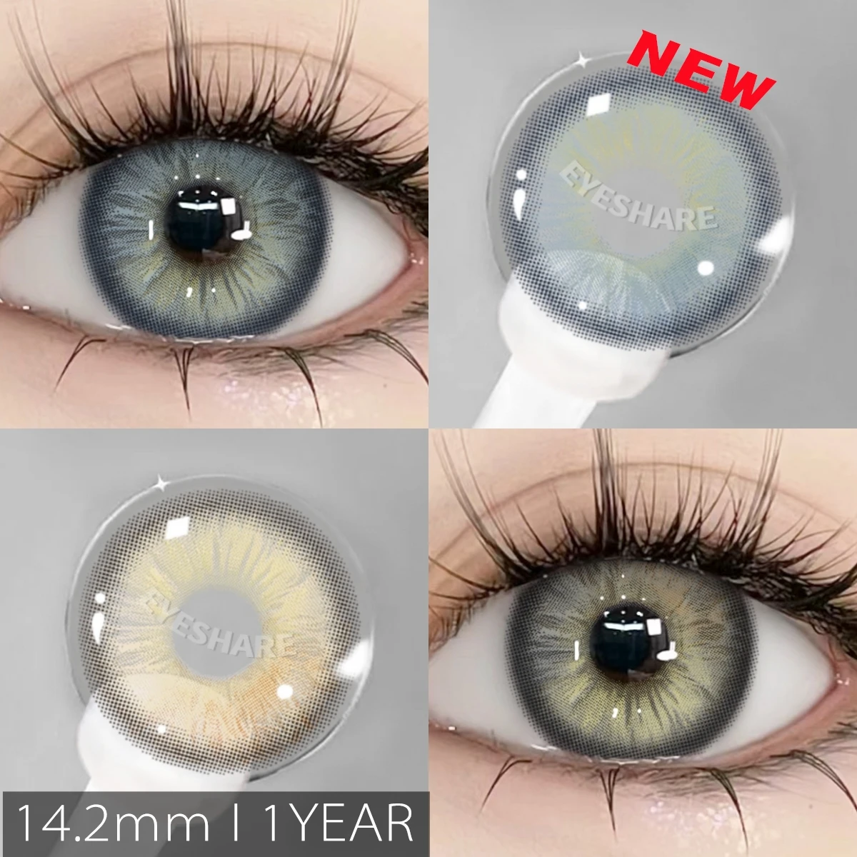 EYESHARE New Natural Color Contacts Lenses for Eyes 2Pcs/1Pair Colorful Beautiful Pupil Colored Lenses Yearly Brown Eyes Contact