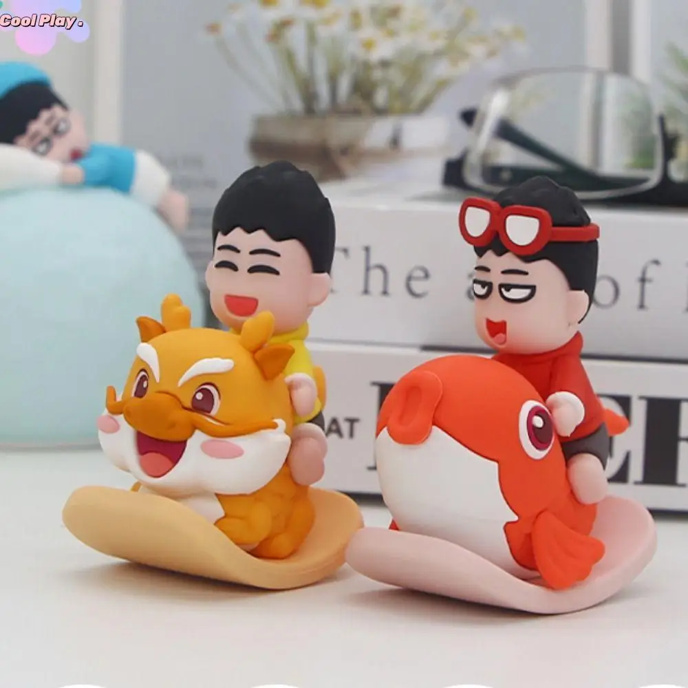 Anime Figure Brocaded Carp Figure Character Collectible Shake Character Figure Doll Dragon Cartoon Hammer Shaking Model Toy