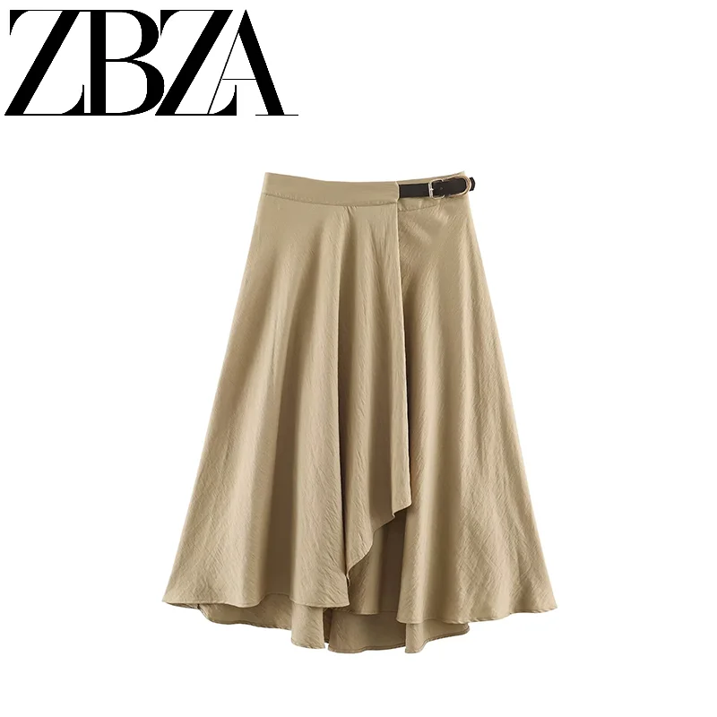 Fashionable Midi Skirt with Buckle Decoration Women's Clothing Versatile Autumn New Arrival French Style Standard Fit A-Line ...