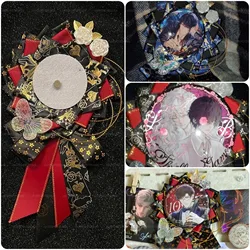 55mm-75mm 1Pcs Ribbon Cosplay Ita Bags Rosette Protection Flower Pin Holder Badge Base Accessoriesray Itabag Decor