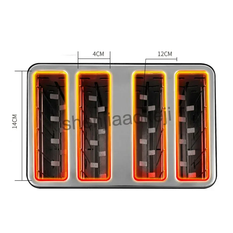 Ménage grille-pain en acier inoxydable 4 tranches grille-pain petit déjeuner machine et grille-pain commercial THT-3012B 1pc