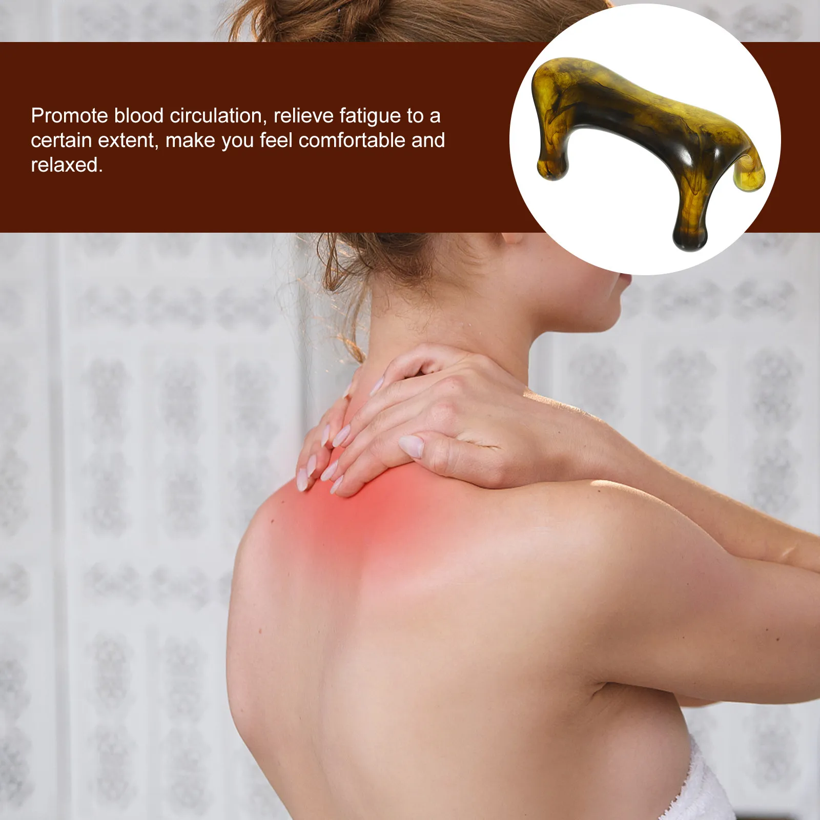 Resin Massager Handheld Face Neck Shoulder Back Massage Tool Creative Shape Gentle on Skin Reusable Beauty Health Gift