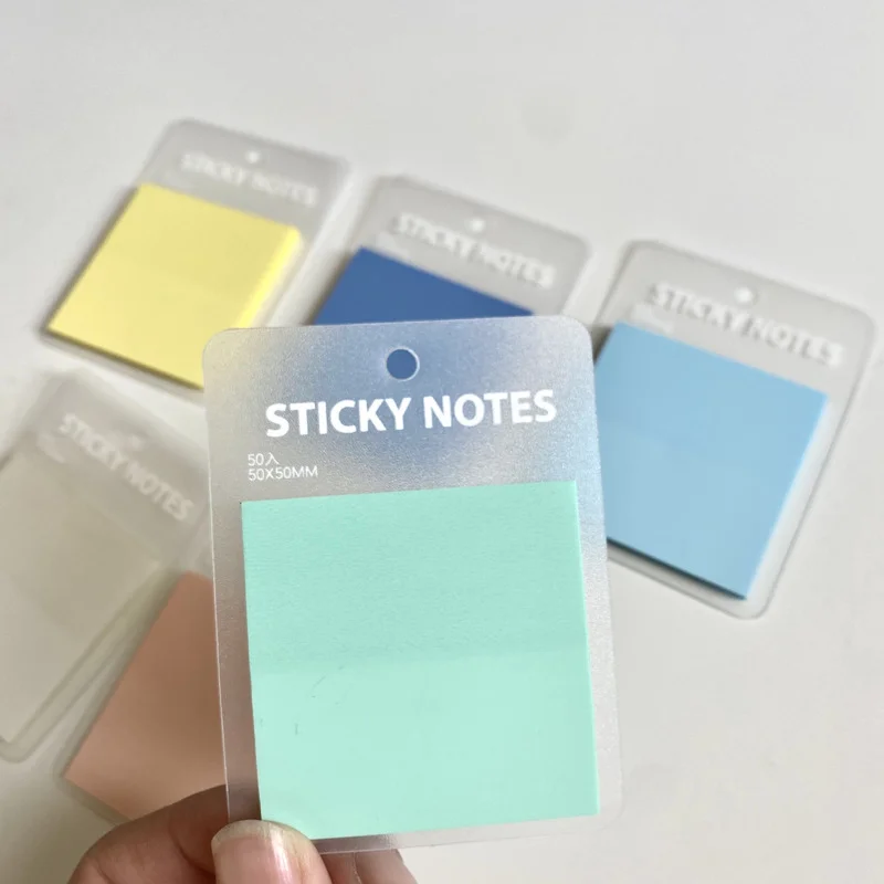 50 Sheets Colorful Waterproof Memo Pads Self-adhesive Transparent Notebook Sticky Notes Bookmark Sticker Stationery Items