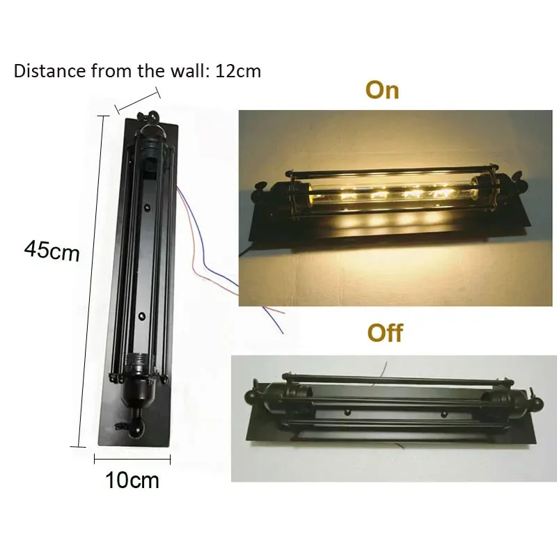 Винтажная светодиодная настенная лампа в стиле индастриал, железный светильник в стиле ретро, лофт, лампа для спальни, коридора, ресторана, паба,