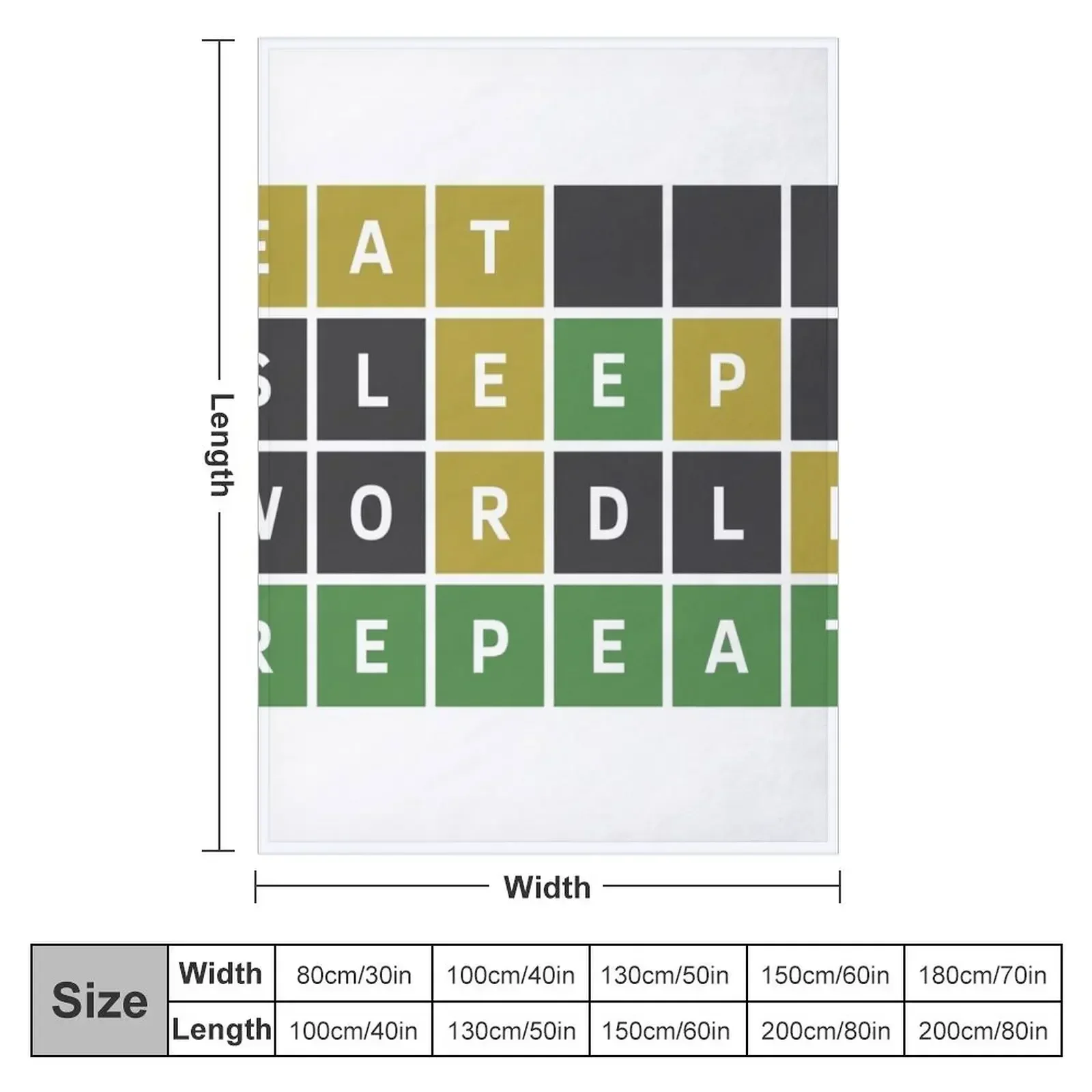 Eat Sleep Wordle Repeat (Wordle Style) Throw Blanket Tourist christmas decoration cosplay anime Blankets