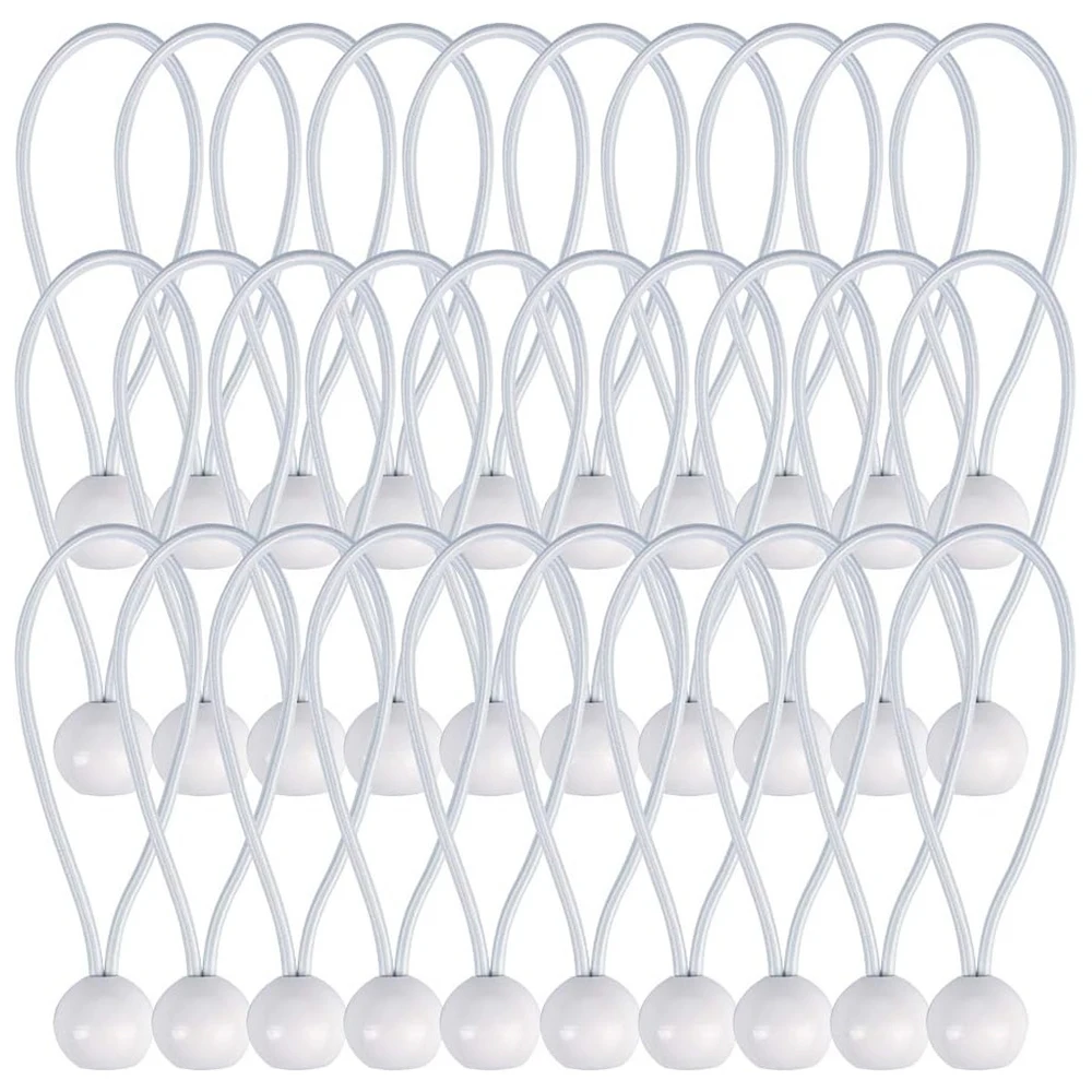 30PCS Outdoor Elastic Ball Rope Bungee Cords Portable Tent Fixing Tarpaulin Awning Canopy Heavy Duty Tarp Tie Down for Shelter