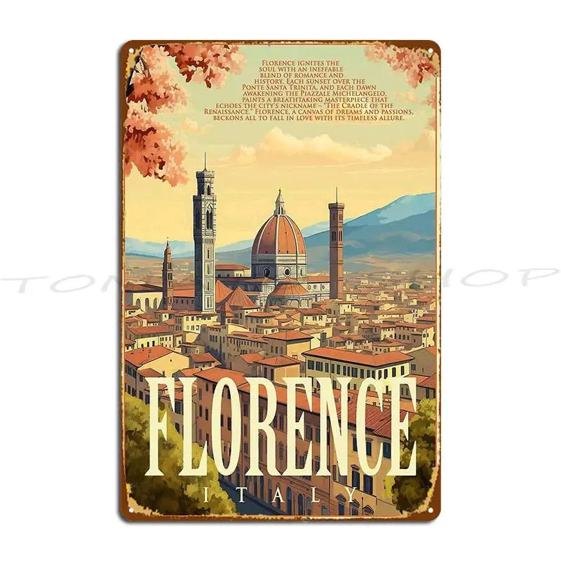 Fall In Love With Florence Metal Plaque Poster Cinema Wall Decor Cinema Iron Tin Sign Poster