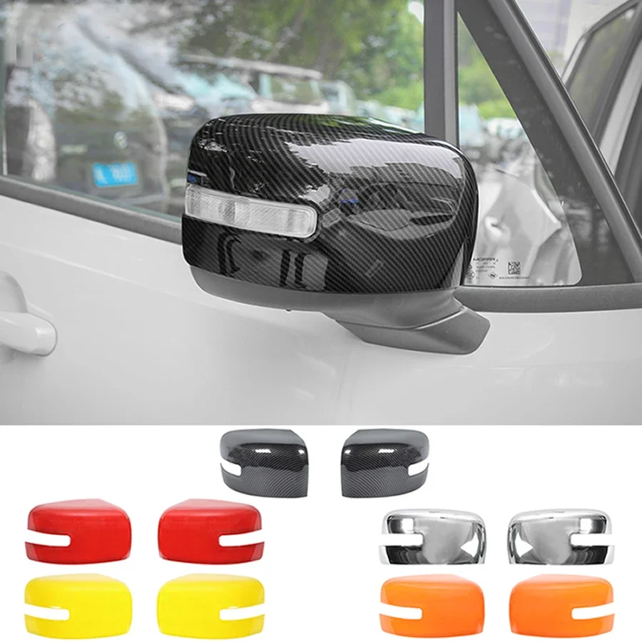 For Jeep Renegade 2016-2021 ABS Rearview Mirror Cover Cap Shell Decoration Stickers Protector Carbon Fiber 1 Pair
