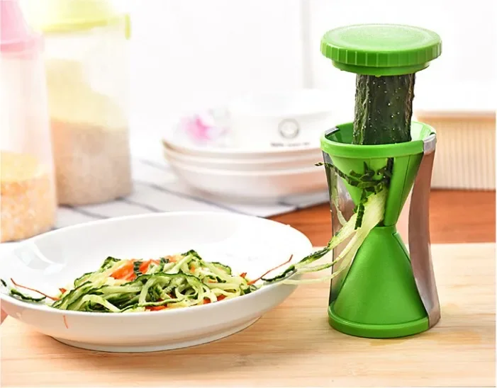 Zucchini Zanahorias Espaguetis Pasta Fabricante de fideos Paquete de espiralizador de verduras Cortador en espiral, Dispositivo de proceso de trituración KX 001