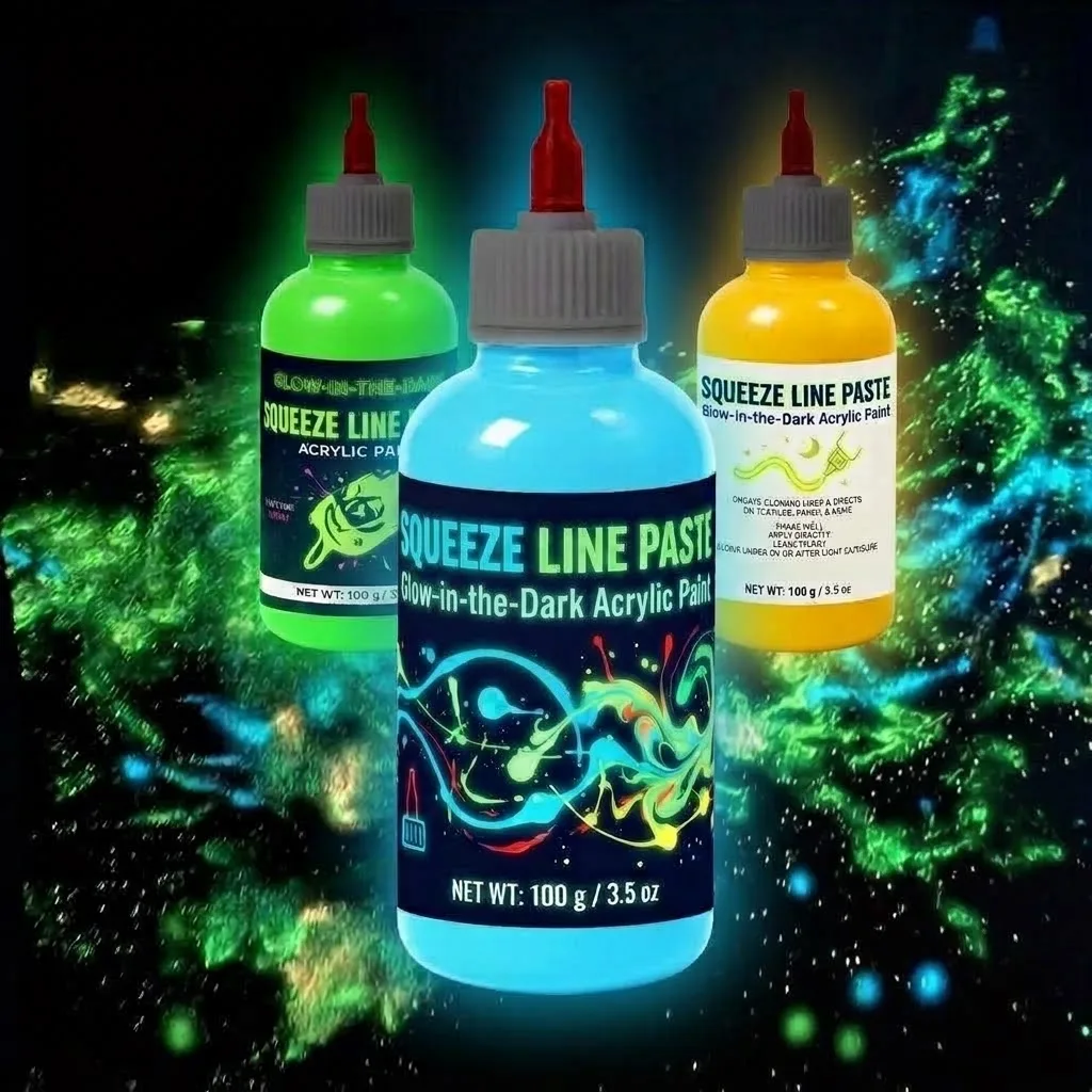 Glow-in-the-Dark Acrylic Paint Fluorescent Craft Pigment Halloween Christmas Decor For DIY Rock Canvas Hand-Painting