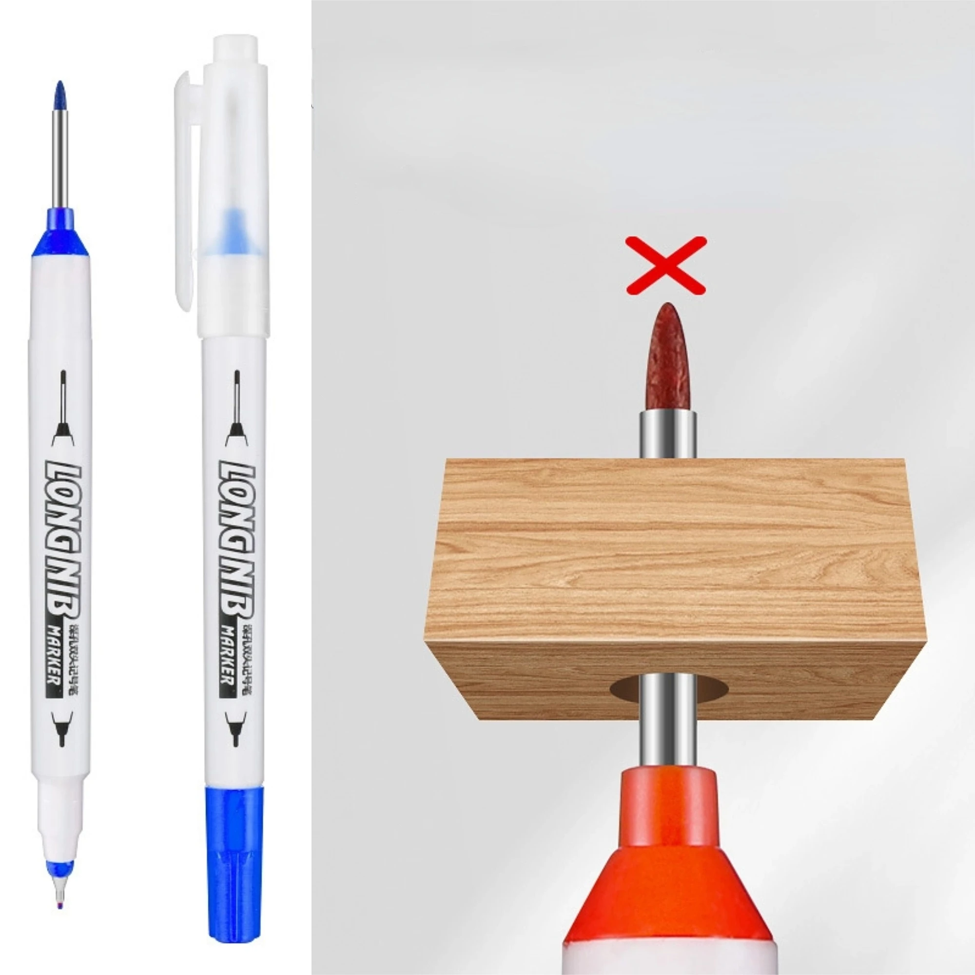 

Черные/синие/красные маркеры для глубоких отверстий 20 мм с длинным наконечником, водостойкие, для измерений, для столярных работ, для офиса, быстросохнущие