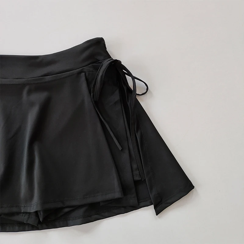 Sport-Yoga-Rock, Badminton-Tennis-Rockhose, halblanger, schnelltrocknender Rock mit Taschen, Rockhose mit seitlichem Schlitz und Trägern für Outdoor-Aktivitäten – Detail 8