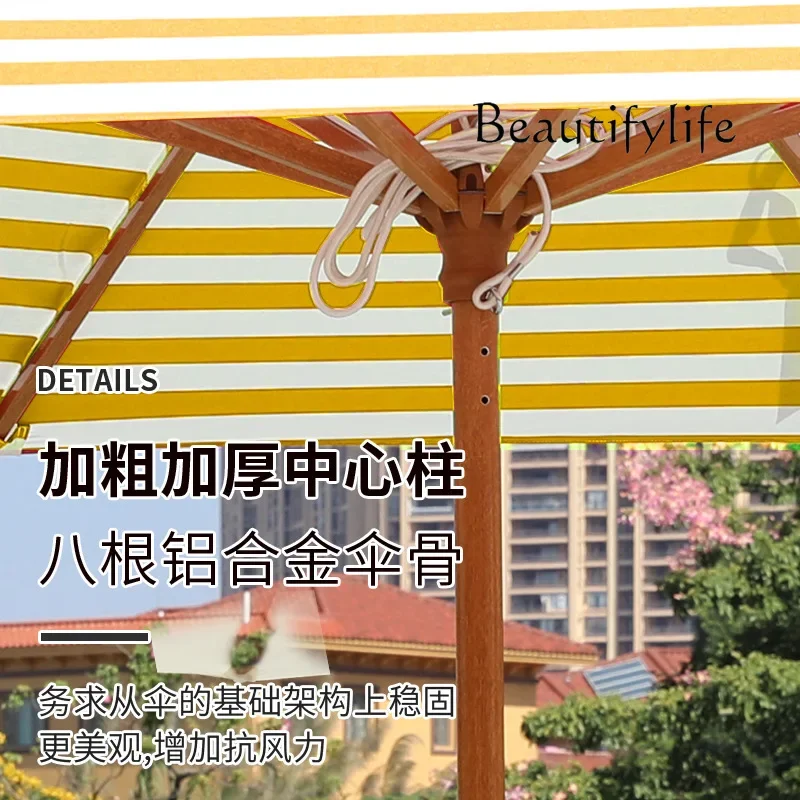 R guarda-chuva listrado de duas cores, liga de alumínio, guarda-chuva de coluna média, praia, internet, celebridade, hotel, pátio, 3 me