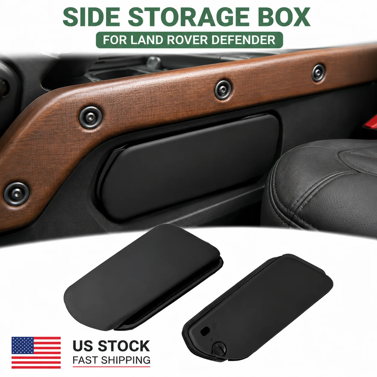 Side Storage Box For LR Defender 2020-2025 L663 Centre Console Panel， Cubby Side Closure 533123797PVJ 533123798PVJ