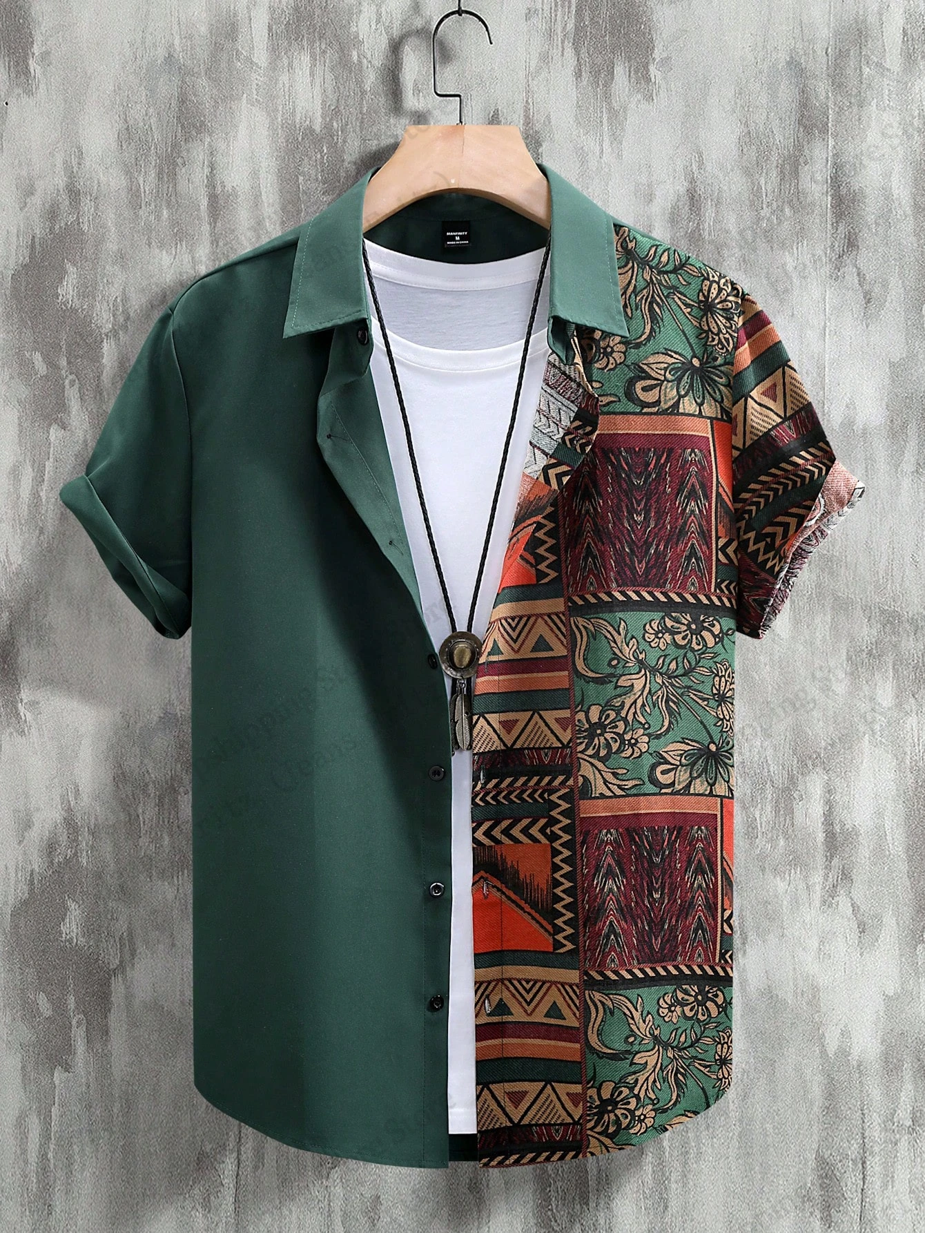 

Mens Fashion Summer Hawaiian Shirt Vintage Patchwork Pattern 3D Print Shirt Short Sleeve Lapel Beach Shirt Women Blouse Clothing