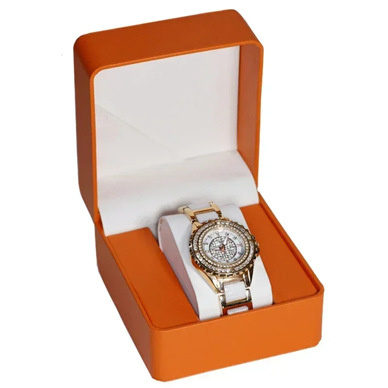 Oval preto marrom verde único travesseiro couro do plutônio relógio de pulso exibição caso organizador para homem clamshell couro do plutônio caso relógio