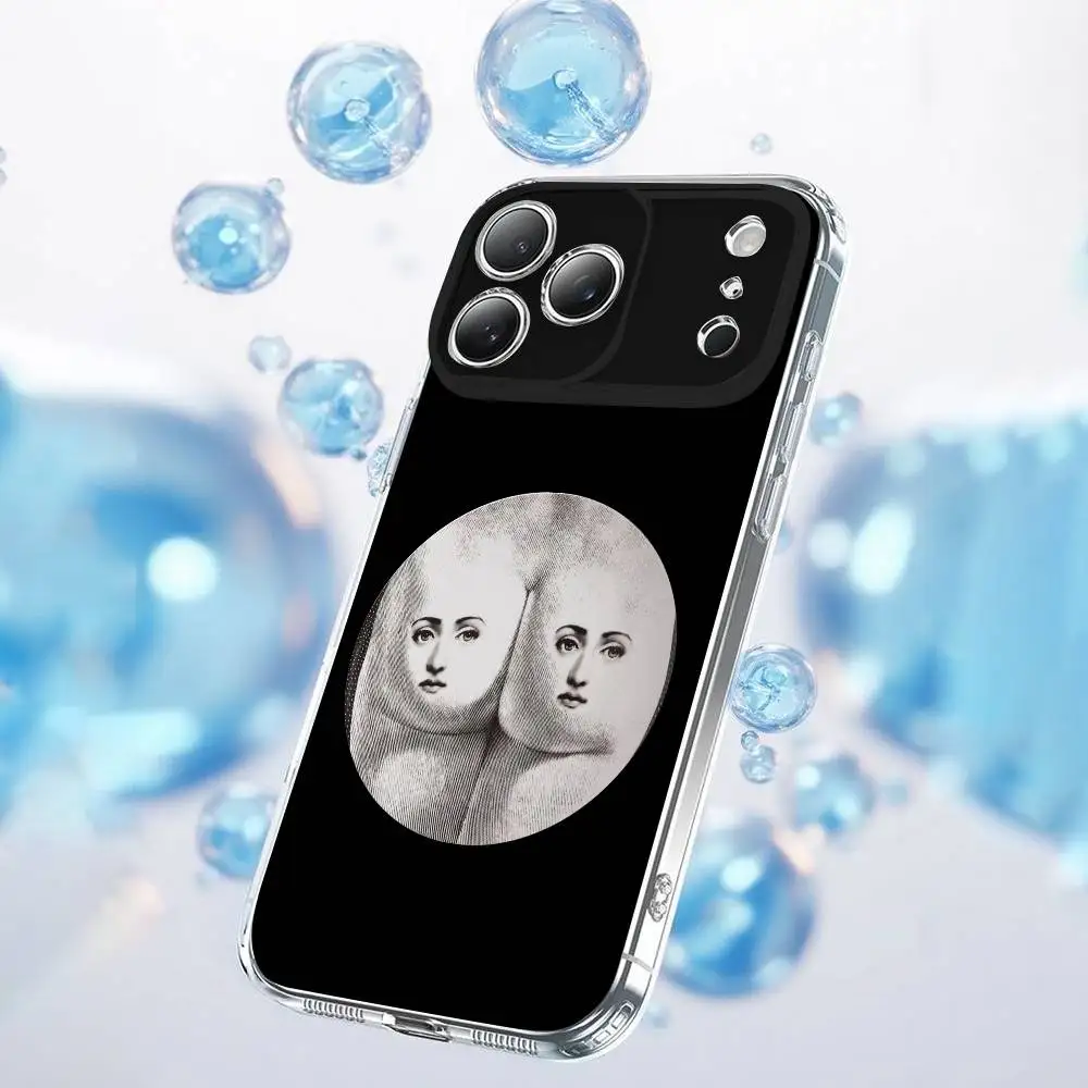 Чехол для телефона P-Piero Face Art F-FornasettiS для iPhone 17,16,15,14,13,12,11 Plus,Pro,Max,Plus,E,SE4,Air,Mini Transparent