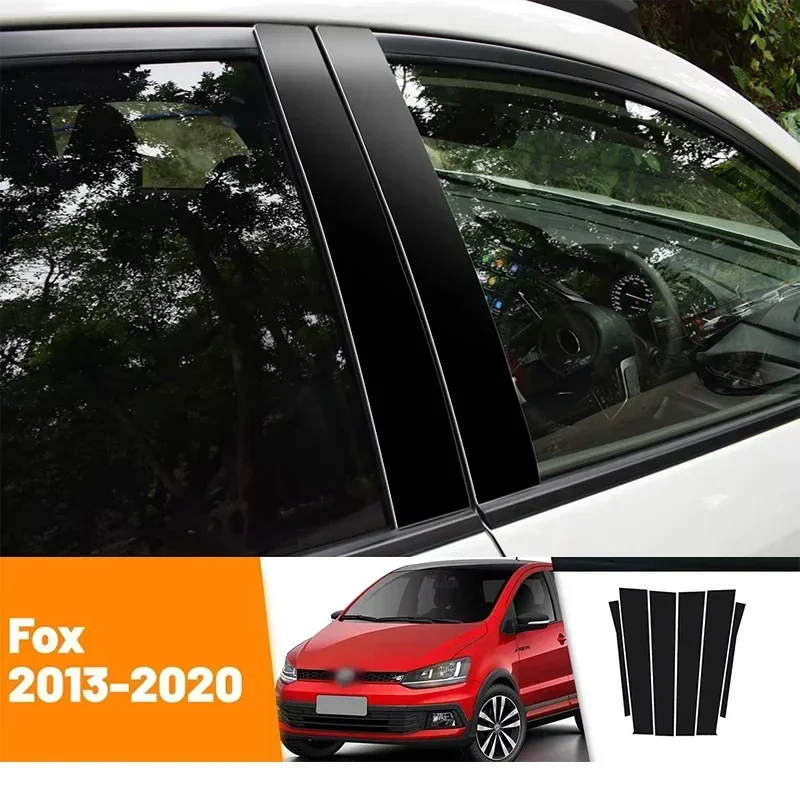 

Car Black Carbon Fiber Doors and Windows B C Stickers Accessories For VW Fox 2013-2020 2014 2015 2016 2017 2018 2019