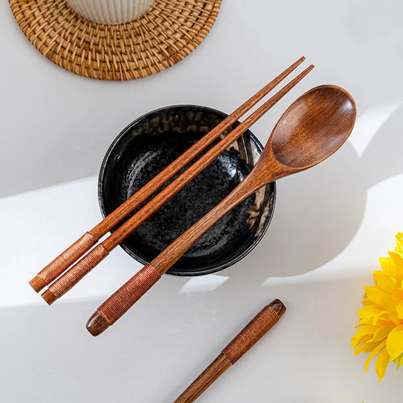 2Pcs Wooden Spoon Small Dessert Spoon Kids Rice Soup Spoon Tableware Long Wood Teaspoon Honey Coffee Drink Stirrer Mixing