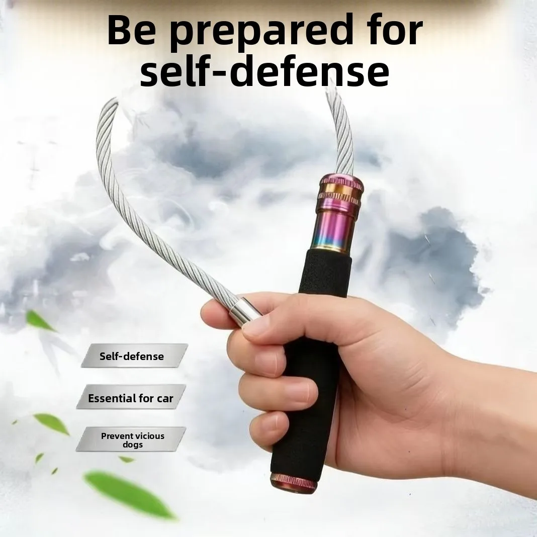 75CM Steel Whip Portable Vehicle-mounted Window-breaking Whip Outdoor Safety Special Steel Wire 10mm Thickness