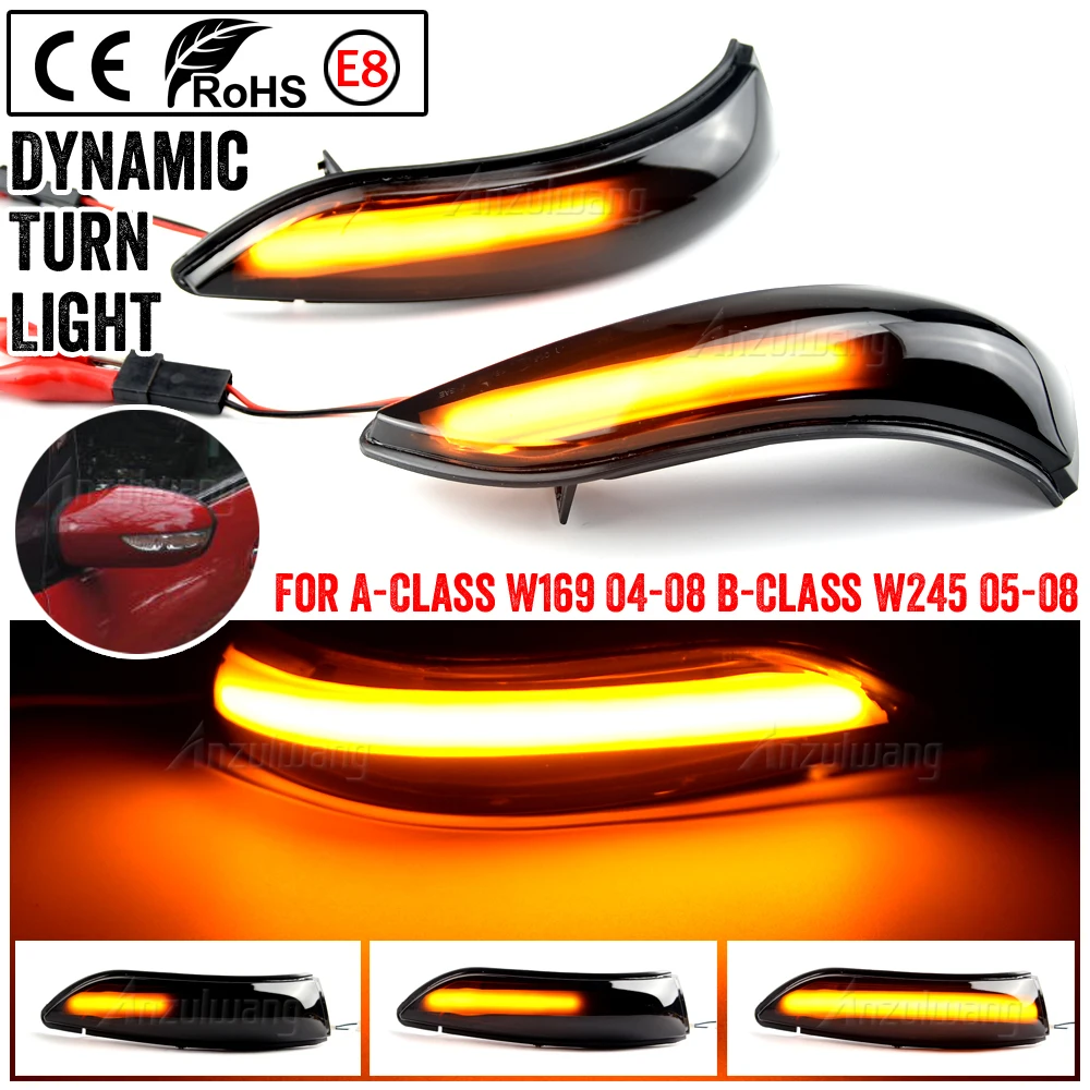 LED Side Wing Dynamic Turn Signal Light Rearview Mirror Indicator For Benz A B Class W169 W245 2004 2005-2008 Turn Siganl Lights