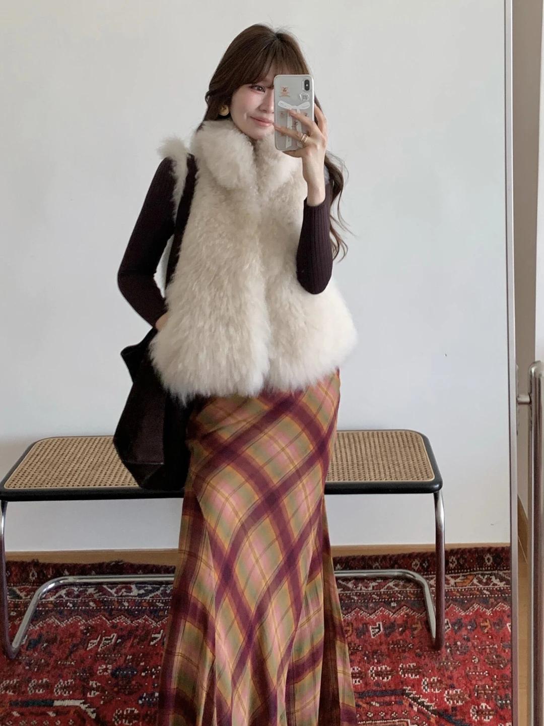 Zimowa kamizelka damska ze sztucznego futra, stójka, ekologiczna, puszysta odzież wierzchnia, ciepła, ocieplana, kolor karmazynowy.