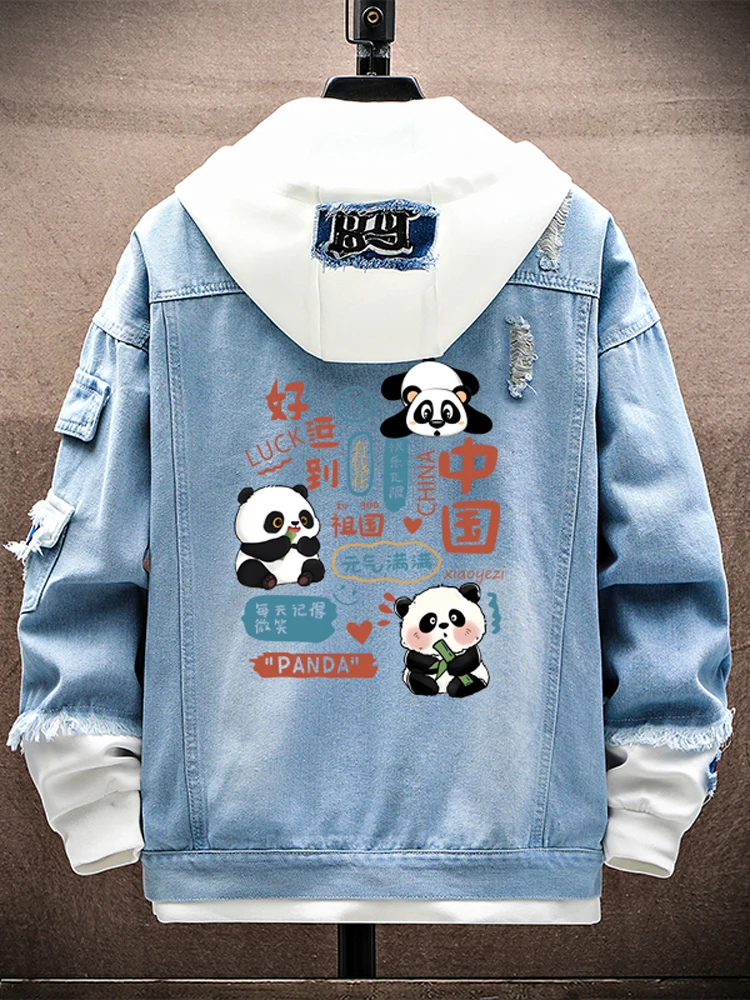 

Hooded Denim Jaet Men's Spring Autumn New Sle Casual Sports Workwear Top Youth Jaet Outerwear Cotton Polyester Blend