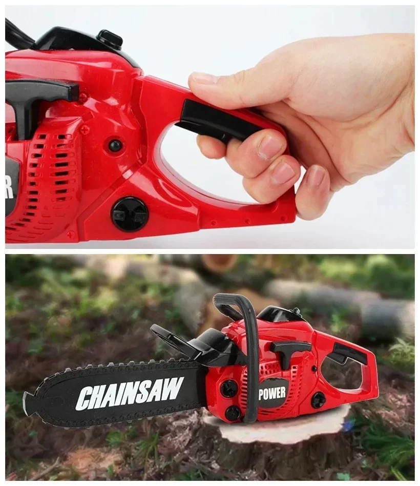 Simulation Power Chainsaws Electric Repair Tool Toy Kids Pretend Play Realistic Sound Halloween Christmas Birthday Gift For Boys