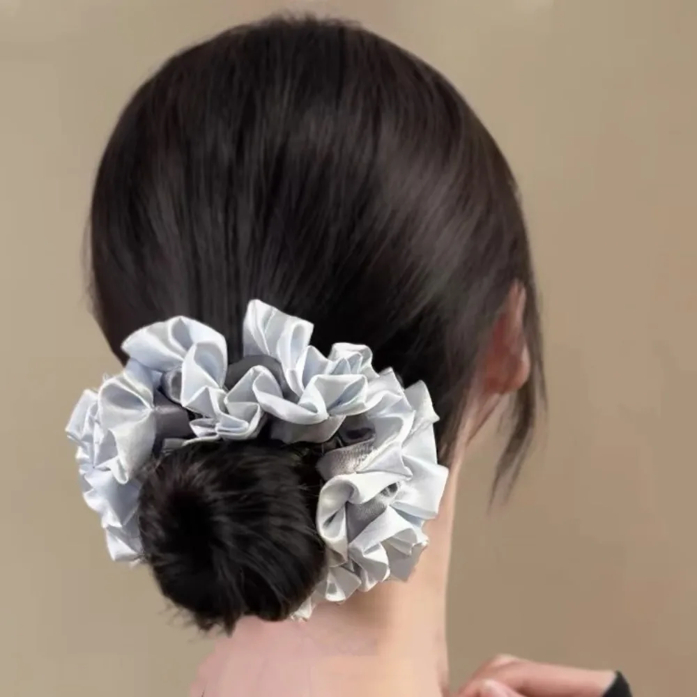 

Модные эластичные резинки для волос с цветочным шариком, большие милые большие атласные резинки для волос, тканевые резинки для волос, преувеличенное кольцо для волос на каждый день
