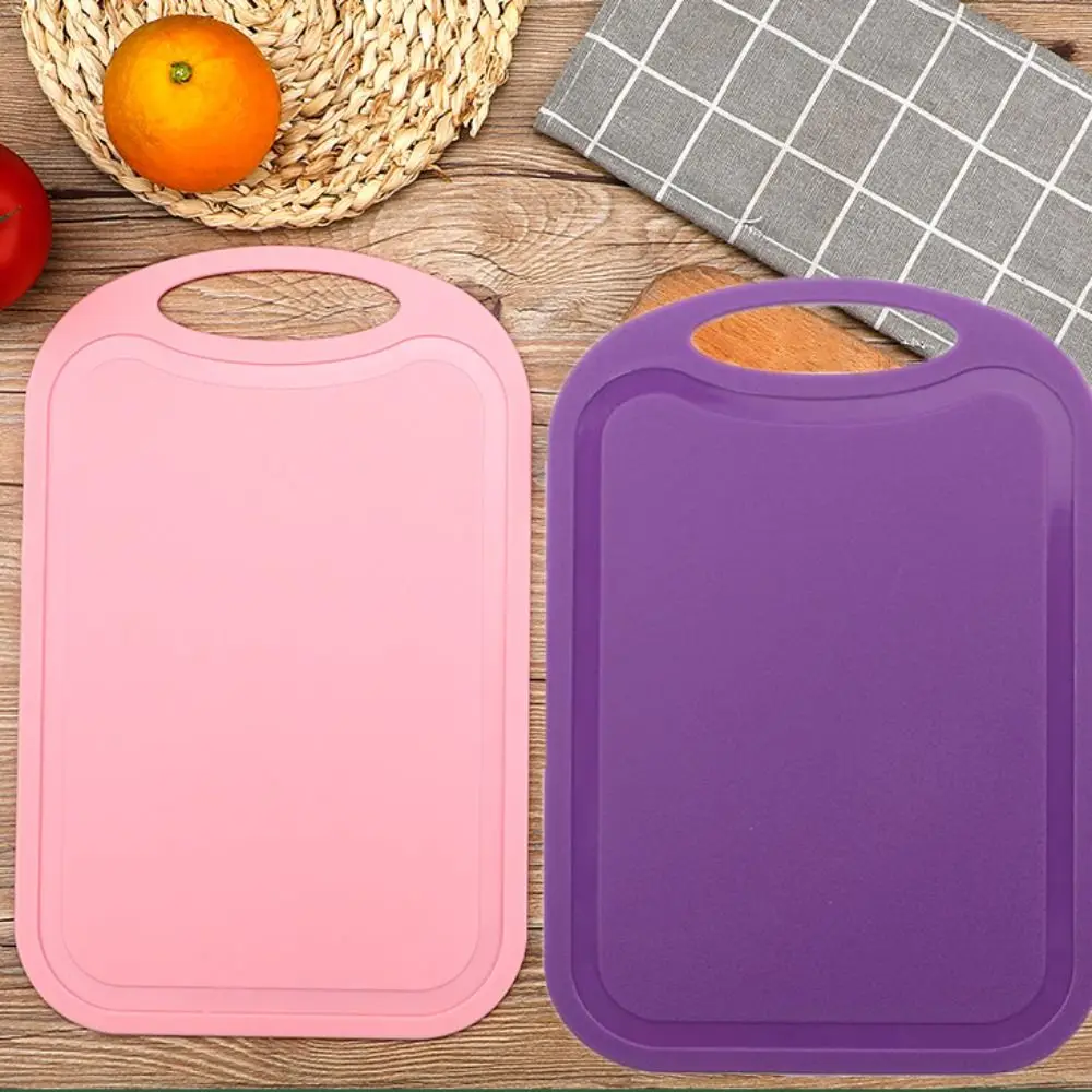 

Rectangle Nonslip Plastic Cutting Board with Groove Handle Chopping Board Hangable Multicolor Chopping Block Vegetable