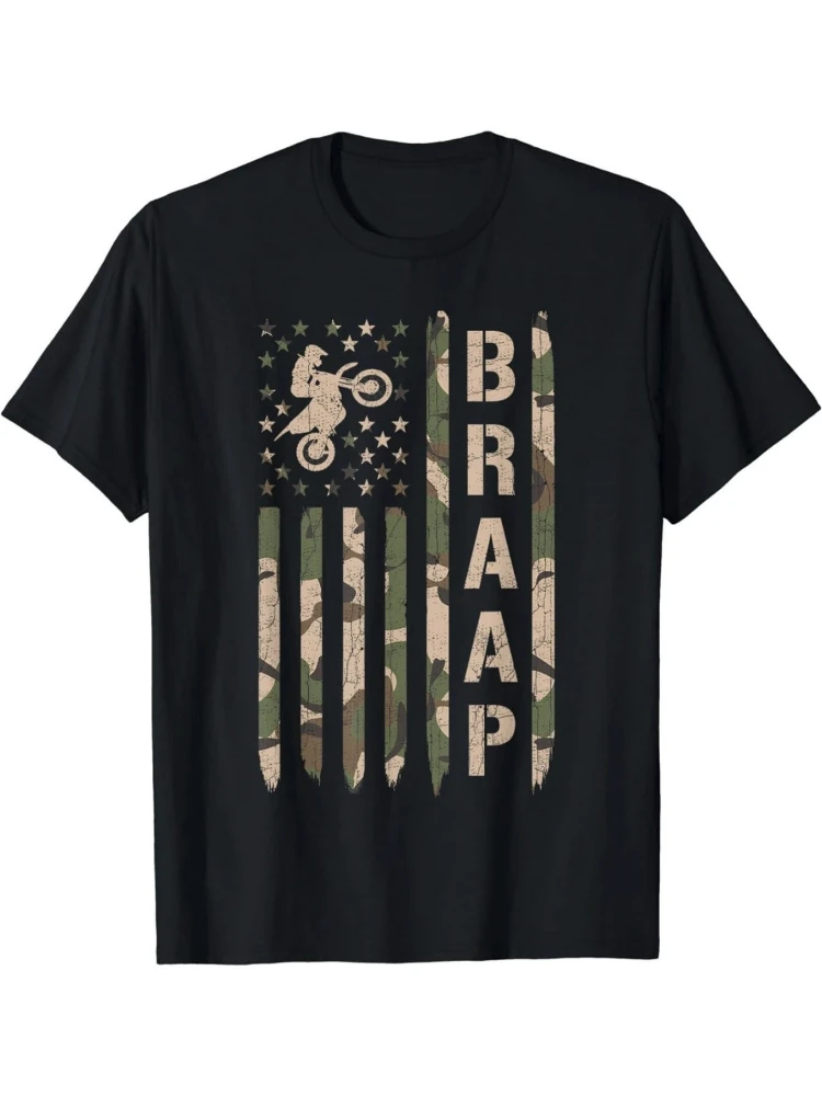 

Off-Road Motorcycle Camouflage Pattern design-100% cotton summer O-neck short sleeve casual printed men's T-shirt.