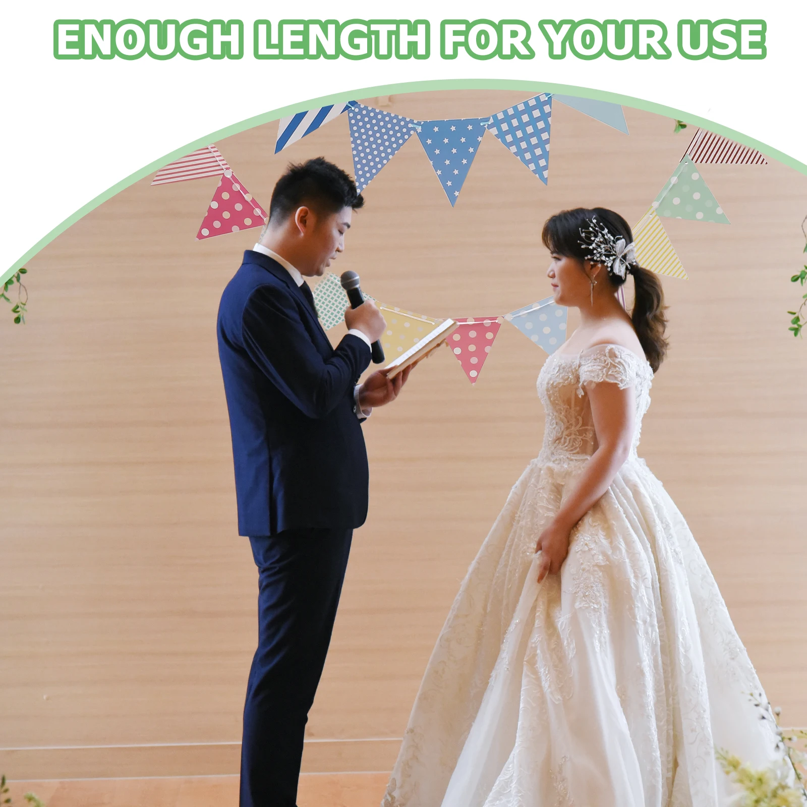 

3Pcs Triangle Flag Bunting Party Hanging Banner Decorations Colorful Garland for Birthday Wedding Event Triangle Bunting