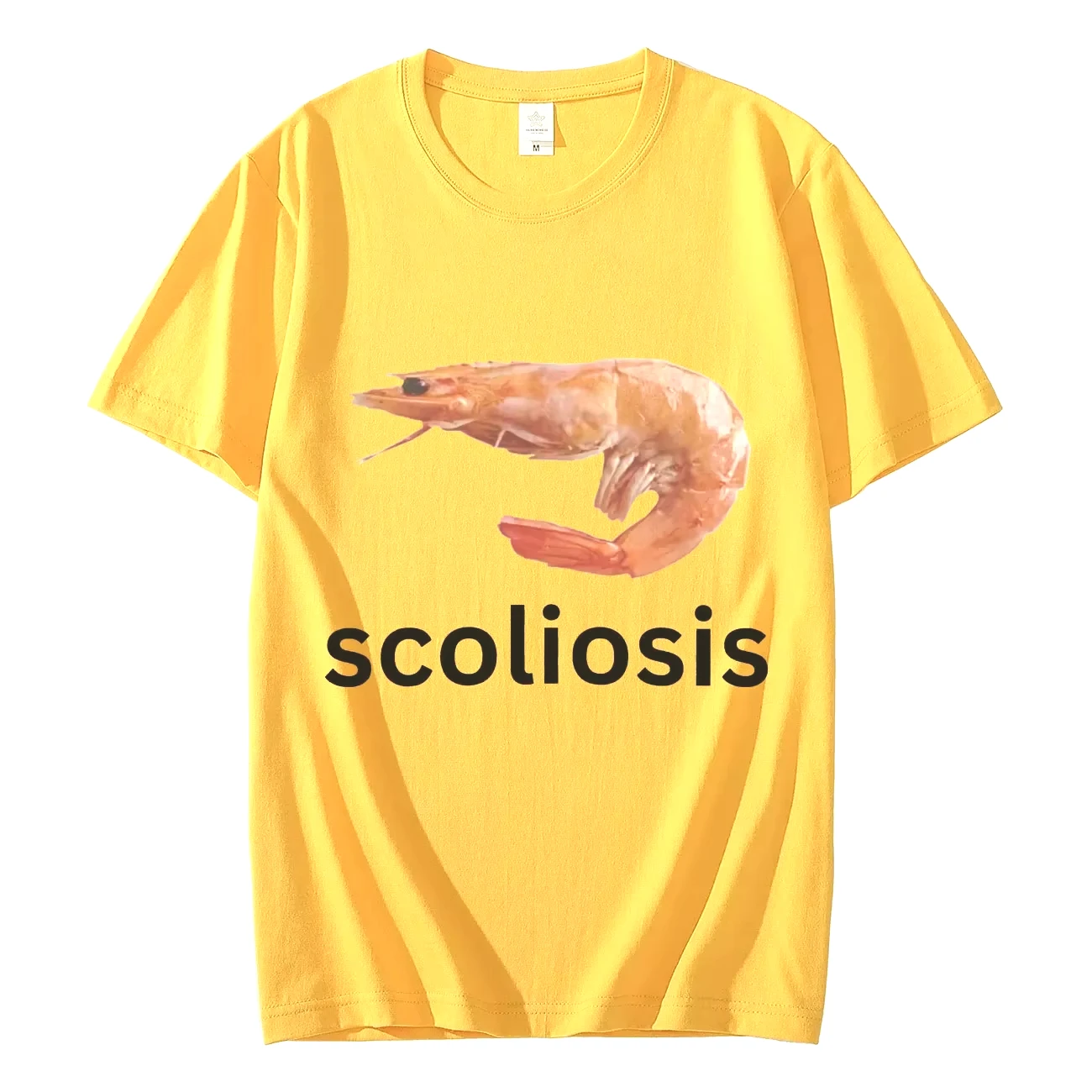Scoliosi Divertente Gamberetti Meme T-shirt Moda unisex Casual T-shirt Estate Manica corta T-shirt Streetwear Donna T-shirt