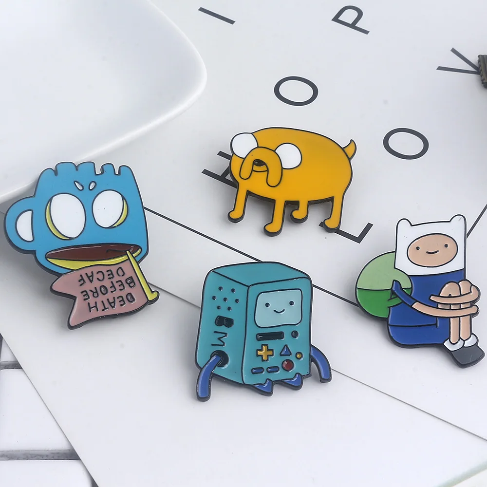 Creative Adventure Time Pins Brooch Cartoon Funny Cup Finn Princess Jack BMO Badge Brooch Backpack Bag Accessories Jewelry