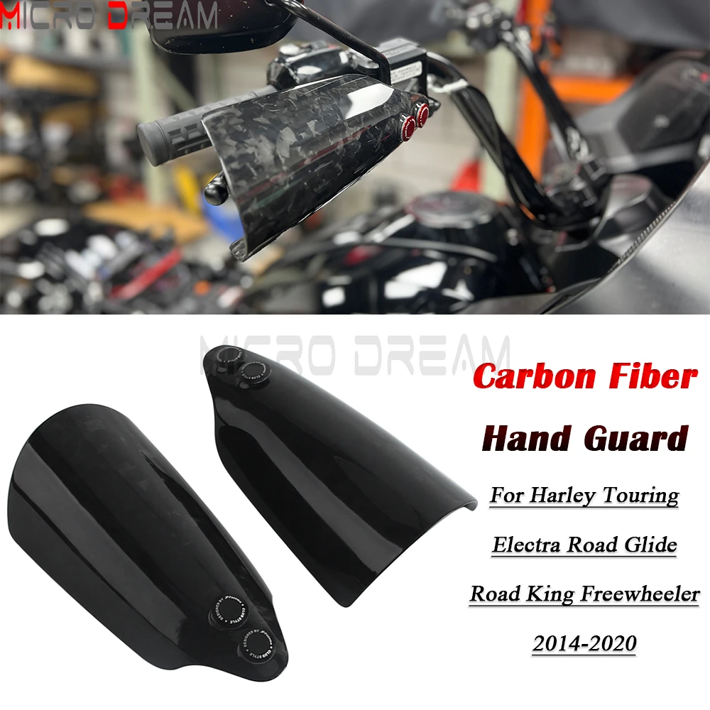 

For Harley Touring Electra Road Glide Road King FLHTK FLTRX FLHR 2014-2020 Freewheeler FLRT Motorcycle Carbon Fiber Hand Guards