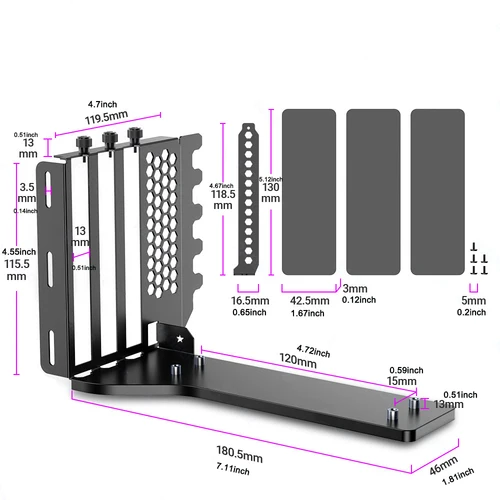 Imagen 2 del producto PCIE 3,0 4,0x16 Kit de soporte Vertical Universal para GPU Riser ATX Matx funda VGA tarjeta gráfica soporte de dirección