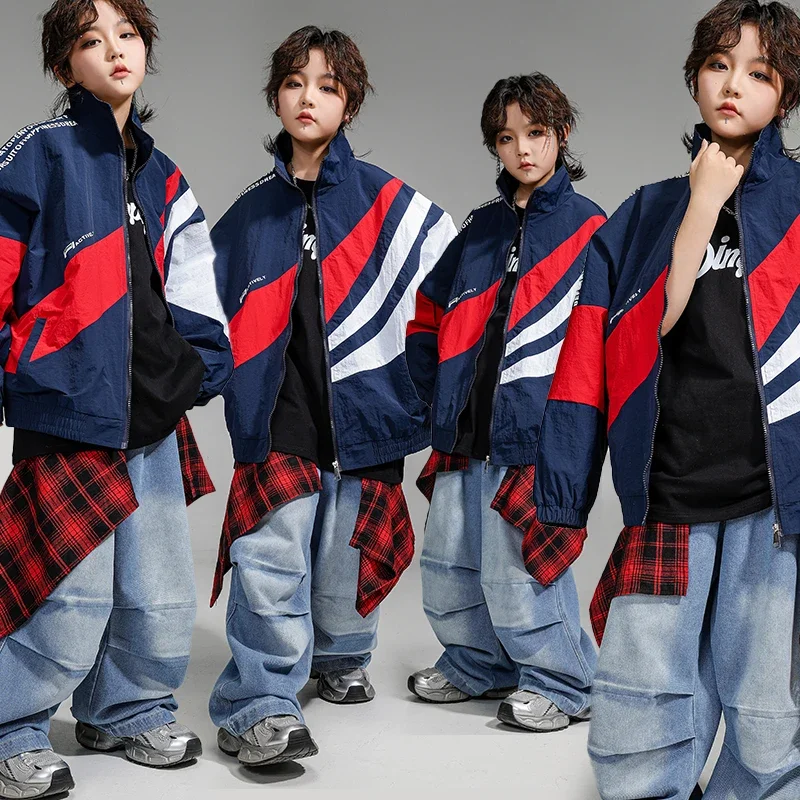 

Boys Hip Ho pContrast Shirt Sweatshirt Loose Jogger Girls K-pop Cargo Pants Child Jazz Clothes Sets Kids Street Dance Costumes