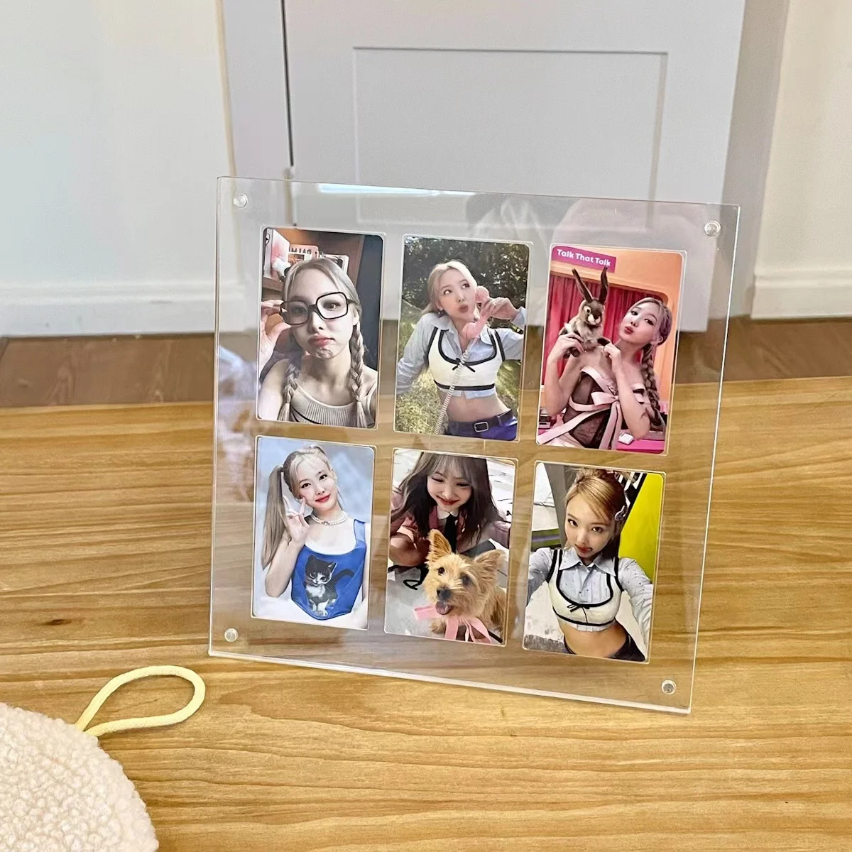 Transparent Photo Frame Acrylic 6 Card Slot 3 inch Kpop Holder Photocard Holder Picture Frame Display Stand Desktop Ornament