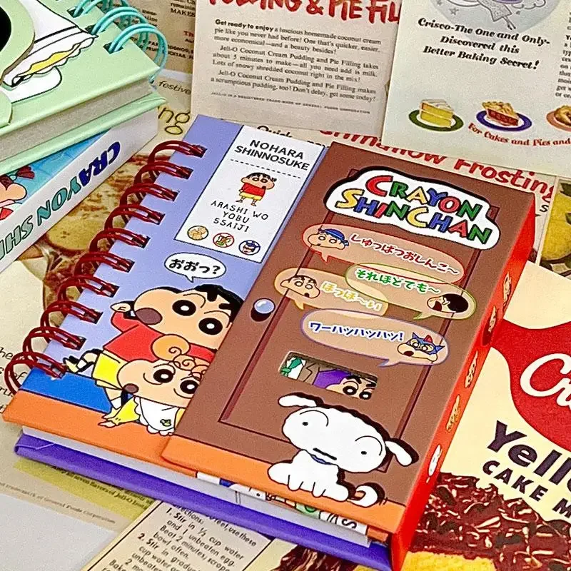 Cartoon A7 Hard Shell Crayon Shin-Chan Notebook Coil Mini Notebook Portable Agenda Weekly Notepad Diary Study Supplies Gift view 3