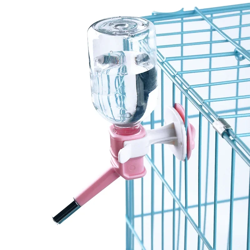 Dog Cat Water Dispenser Hanging Bottle Wall Mounted Beverage Water Kettle Feeding Cup With Stainless Steel Head Pet Supplies