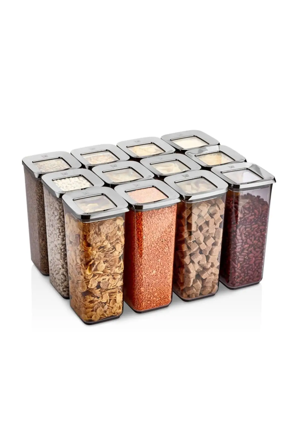 

DOLBOVI 12li 1700ml vacuum copper square storage container, 12li Erzak pulses container