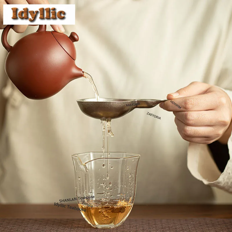 Titanium Gourd Round Hole Style Tea Separator Infusor Tea Strainer Dispenser Tea Brewing Tea Filter Tea Services Ornaments Gifts